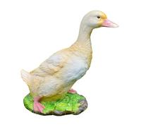 Haofy Statue de Canard, Figurine de Canard en Résine Réaliste pour Décoration de Jardin, Patio, Pelouse, Ornement de Réaliste fabriqué à la Main avec Matériau Météorologique (Jaune M)
