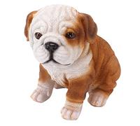 Haofy Statue de Chiot Bouledogue Anglais Assis, Sculpture en Résine de 40,6 Cm - Coloration Réaliste et Résistante aux Intempéries pour Jardin, Pelouse, Porche, Décoration Extérieure (Bouledogue