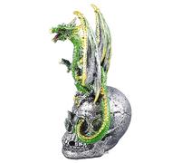 Haofy Statue de Dragon d'halloween en Résine avec Effet Lumineux pour l'extérieur et l'intérieur - Figurine de Jardin Dragon Résistante aux Intempéries avec 3 Piles Remplaçables pour Pelouse et
