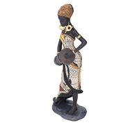 Haofy Statue de Tambour Africain de 21,6 Cm, Sculpture en Résine avec Base en Pierre, Décoration d'art Africain pour étagère, Bibliothèque, Décoration de Bureau, de Salon, pour Amateur de Musique,