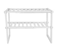 Haofy Support de Rangement Télescopique avec Extension de 38 à 68 Cm, Tuyau en Acier Rétractable pour Appartements - Organiseur à Double Niveau pour Cuisine, Salon et Camping-Car avec Design Peu