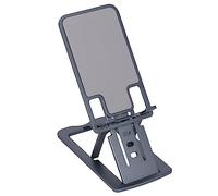 Haofy Support de Téléphone Portable Durable Pliable, 7 Réglages d'angle, Support de Tablette Ergonomique pour Bureau, Alliage D'aluminium, Silicone Noir (Grey)
