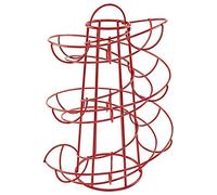 Haofy Support Distributeur d'œufs en Spirale, Organisateur de Rangement en Acier pour œufs Frais, Peut Contenir 24, Idéal pour Comptoir de Cuisine et Poulailler (rouge)