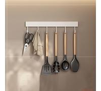 Haofy Support mural aluminium rangement cuisine 30cm pour cuillère pelle planche à découper avec 6 crochets