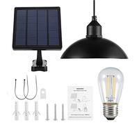 Haofy Suspension solaire IP65 étanche solaire suspendu Latern Light E27 ampoule extérieure suspendue hangar lampe pour la maison jardin Patio