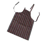 Haofy Tablier à Bavette en Polyester Imperméable avec Sangle de Cou Réglable et Double Poches - Tablier de Cuisine pour Chefs, Boulangers, Baristas (bandes rouges et blanches)