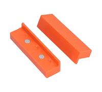 Haofy Tampon de Mâchoire D'étau Magnétique pour le Travail du Bois en ABS, 2 Pièces Protecteurs de Couvercle de Mâchoire D'étau Magnétique pour Tuyaux, Orange (11,4 cm/4,5 pouces)