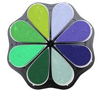 Haofy Tampon Encreur Petal 8 Couleurs, Tampon Encreur Manuel à Base D'eau pour Papier Ordinaire, Encre de Haute qualité Résistante à la Lumière, Design Convexe pour une Coloration Détaillée, pour (#3)