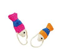 Haofy Tapis à Gratter pour Chat en Forme de Poisson, Matériau en Sisal, Jouet Interactif d'intérieur pour Animaux de Compagnie