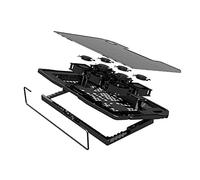 Haofy Tapis de Refroidissement pour Ordinateur Portable, Lumière LED Bleue Silencieuse, Double Ports USB, Support en Maille Métallique pour Ordinateur Portable, Conception Antidérapante, Alliage ABS