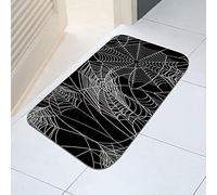 Haofy Tapis de Sol Absorbant Super Doux pour Cuisine Salle de Bain, Empêche Les Chutes, Décoration Style Toile D'araignée, Noir et Blanc 60 X 180 Cm (50 cm × 80)
