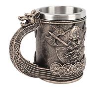 Haofy Tasse à café en Acier Inoxydable, Tasse à café Viking de Grande capacité, Ornements de Processus Vintage, Résine L pour café