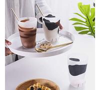 Haofy Tasse à café Patte de Chat en Verre Kawaii, Gobelet givré de 300ml avec un Joli Design de Griffes pour les Enfants, les Amoureux des Chats (C)