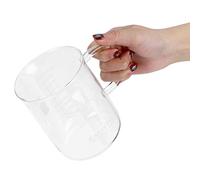 Haofy Tasse de Bécher à Caféine, Tasse de Chimie Résistante à la Chaleur de 450 Ml, Tasses à Café en Verre Borosilicaté avec Poignée et Mesure, pour Café Latte Thé
