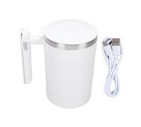 Haofy Tasse de café en Acier Inoxydable électrique en Acier Inoxydable électrique en de Voyage 13,2 Oz pour le Bureau à Domicile avec un Couvercle de Fuite Portable (Blanc crème)