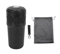 Haofy Tasse de Moulin à café 300 Ml Moulin à Grains de café Manuel Tasse de Voyage Isolée avec Acier Inoxydable 316 pour le Bureau Domicile Camping en Plein Air (BLACK)