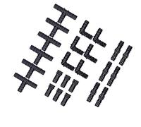 Haofy Té D'irrigation 24 Pièces/ensemble, Kit de Raccords D'irrigation Goutte à Goutte, Connecteurs Barbelés Résistants à la Corrosion pour Pièces de Tuyaux D'arrosage