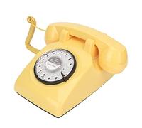 Haofy Téléphone à Cadran Rétro, Téléphone Fixe Jaune de Bureau avec Sonnerie Mécanique Authentique pour la Décoration de la Maison, du Bureau, des Espaces Vintage, Une fonctionnalité Rotative Simple