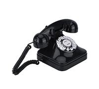 Haofy Téléphone Filaire Rétro Multifonction Noir Vintage, pour la Maison, Recomposition Flash, Réservation, Socle Antidérapant pour la Décoration Vintage
