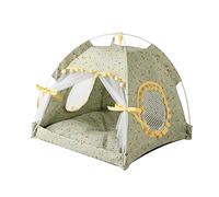 Haofy Tente d'été Pliable et Portable pour Chat et Chien, Rideau de Gaze ventilé Imperméable, Nid pour Animaux de Compagnie pour Le Camping, Les Activités de Plein Air (Fruits Vert Fleurs)