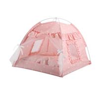 Haofy Tente pour Chat Imperméable en Polyester Pliable, Portable, Légère, Abri Intérieur et Extérieur pour Chats et Chiens avec Rideau de Gaze ventilé, Refroidissement d'été, Camping, Cour, Jardin,