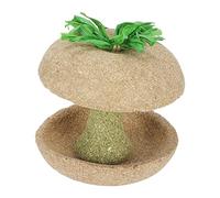 Haofy Timothy Grass Bol à Mâcher pour Hamster, Jouet de Recherche de Nourriture en Corde d'herbe, Jouet d'alimentation pour Petits Animaux de 3,1 Pouces pour Hamsters Nains, Ours Dorés et Rats