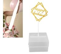 Haofy Tirelire D'Anniversaire, Décoration de Gâteau Joyeux Anniversaire avec 20 Sacs Transparents, Kit de Retrait D'argent pour Fête, Mariage, Réunion de Famille, Anniversaire