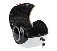 Haofy Top Case 32L ABS Top Case avec Doublure Amovible, Coffre de Moto avec Dossier Passager et Bandes Réfléchissantes, pour Utilisation de Support Arrière de Vélo électrique de Scooter (White)