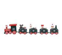 Haofy Trains du Père Noël en Bois, Ensemble de Jeu éducatif Interactif avec des Trains en Bois Colorés de 1,5 Pouce de Longueur par unité, Décoration de Maison de Vacances pour Les Jeunes
