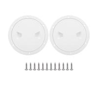 Haofy Trappe D'accès au Pont Marin 6 Pouces Ronde en Plastique ABS Surface Antidérapante Ouverture à 180 Degrés avec Joint Torique Couvercle Amovible pour Bateau Yacht RV Camion (White)