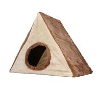 Haofy Triangular Cat Scratcher House, Cat Bed Cave & Stress Relief Toy, Exercice, Conception Pliable, avec Sisal, Tissu Moelleux, Bois de Pin (S)