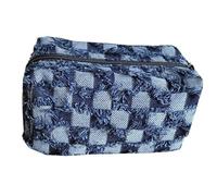 Haofy Trousse de Maquillage à Carreaux, Trousse de Maquillage, Pochette de avec Tissu Vintage, Anti-éclaboussures, Anti-Rayures, pour Femmes et Hommes, Accessoires de (Blue)