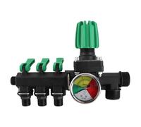 Haofy Valve de Pulvérisation Agricole ABS, Séparateur d'eau à Trois Voies avec Manomètre, Contrôle de Pulvérisation des Cultures de Jardin et de Ferme, Connecte Trois Tuyaux, Structure Antirouille et