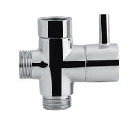 Haofy Vanne de Dérivation pour Bras de Douche en Forme de T, 3 Ports, Commande D'arrêt en Laiton chromé pour Pomme de Douche Murale, Kit de Pulvérisation de Bidet pour Usage