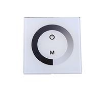 Haofy Variateur de Lumière LED à Gradateur Tactile, Contrôleur D'écran Tactile Mural Complet, Interrupteur Mural à Couvercle en Plastique pour Bandes Lumineuses à LED de Couleur Unique, DC(Blanche)