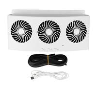Haofy Ventilateur D'échappement de Voiture 4000 Tr/min 3 Ventilateurs 2 Vitesses alimenté par USB Circulateur D'air à Faible Bruit pour Fenêtre de Voiture Ventilateur de Radiateur de (WHITE)