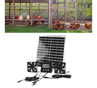 Haofy Ventilateur D'extraction Solaire, Batterie 2500 MAh, Panneau Solaire 25 W, Double Vitesse, 3 Modes, étanche IP65, avec 2 Ventilateurs Indépendants de 4,72 Pouces pour Serre de