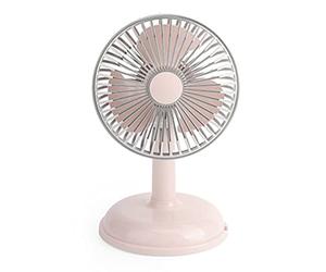 Haofy Ventilateur électrique Portable Vintage Détachable pour la Maison et le Bureau Ventilateur de Bureau Rétro en Plastique Léger pour étudiants et Employés de 11,6 Oz (rose clair)