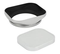 Haoge LH-W58T Pare-Soleil rectangulaire en métal à Visser avec Bouchon pour Canon EF 50 mm f1.4, Canon EF 85 mm f1.8, Canon EF-S 18-55 mm 55-250 mm, Nikon AF-S NIKKKOR 50 mm f1.8G Argenté