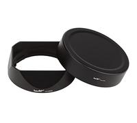 Haoge LH-X50N Pare-soleil à baïonnette carré en métal pour objectif Fujifilm XF50 mm f2 Fuji Fujinon XF 50 mm F2 R WR avec capuchon en métal sur appareil photo XPro3 X-T4 X-S10