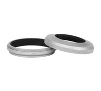 Haoge LH-X51W Pare-soleil 2 en 1 ultra fin en métal avec bague d'adaptation 49 mm pour appareil photo Fuji X100VI Fujifilm FinePix X100V Argenté