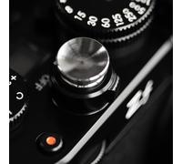 Haoge Métal Obturateur pour Fujifilm XT5 X100VI XT50 GFX100RF xe5 X-Pro3 Nikon ZF zf DF et Leica Q3 43 M10 M-11 Surface Concave Argent, Nouvelle Version: Diamètre 12mm