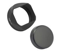 Haoge Pare-Soleil d'objectif carré en métal pour Appareil Photo Fuji Fujifilm FinePix x100vi X100V X100F X100 X100S X100T X70 Noir LH-X54B + Cap-X54B avec Capuchon et Bague d'adaptation 49 mm