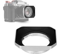 Haoge Squaret Pare-soleil en métal pour objectifs Fujifilm XF 23 mm F2 R WR, XF 35 mm F2 R WR, XC 35 mm F2, pare-soleil à baïonnette XC35 mm, remplace Fuji LH-XF35-2 Argenté