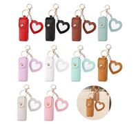 Haohai Lot de 10 porte-clés pour rouge à lèvres avec miroir en forme de cœur, porte-clés multicolore pour baume à lèvres, baume à lèvres pour baume à lèvres, chapstick, coloré, S