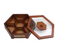 haohang Bol De Panier De Fruits, Boîte De Fruits Secs en Bois, Boîte De 6 Bonbons Chinoise Créative pour La Maison, Plateau À Couvercle Transparent, Boîte De Rangement De Collations Et De Noix(S)