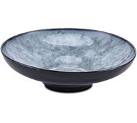 haohang Ensemble de 2 grands saladiers en céramique - Bols hauts et créatifs de 25 cm pour soupes, pâtes, fruits et nouilles froides, empilables(Gray)