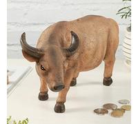 haohang Tirelire De Taureau en Forme De Buffle - Cadeau Créatif, Collection De Pièces De Monnaie, Boîte D'épargne, Sculpture De Vache(Dark Khaki)