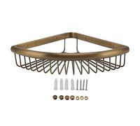 HAOHIZE Étagère d'angle de Bain en Bronze Antique Porte-shampooing, Caddie de Douche d'angle Vintage en Laiton Support de Rangement Triangulaire étagère Organisateur de Salle de