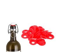 HAOHIZE Joint en Silicone, 25 Pièces Joints Grolsch en Silicone Rouge pour Bouteille en Verre à Couvercle Rabattable Couvercles de Bouchon Hermétique Joints de Bouteille de Bière